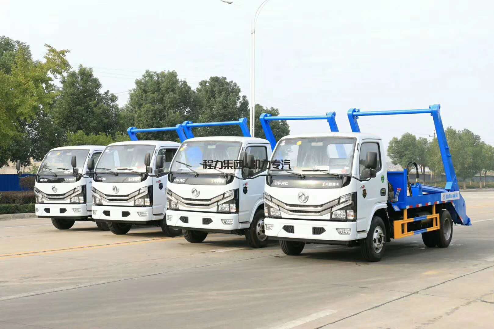 【6 Partes】 Caminhão de lixo Dongfeng D6 com braço articulado
