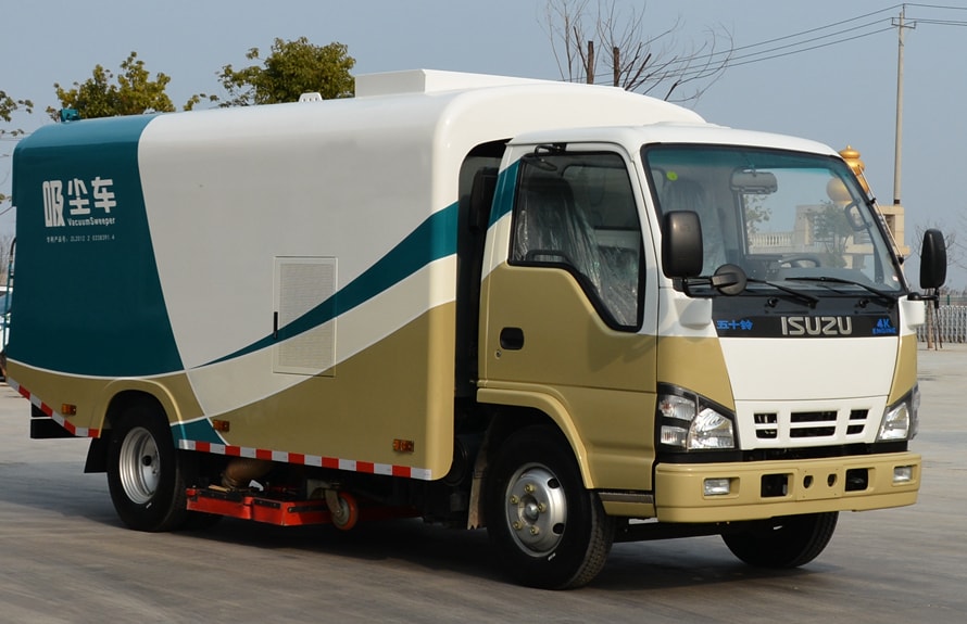 Carro de lixar aspirador de 5 toneladas Isuzu duplo uso seco e molhado