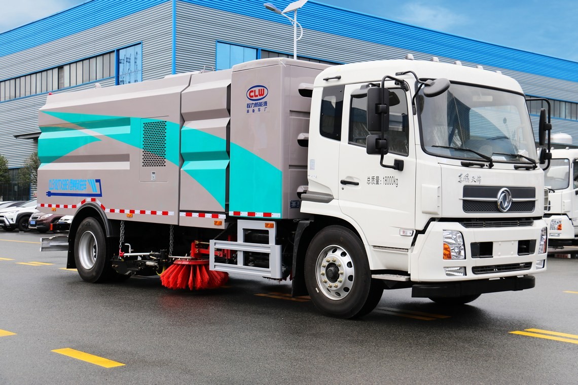 Veículo de varrição e limpeza elétrica Dongfeng Tianjin