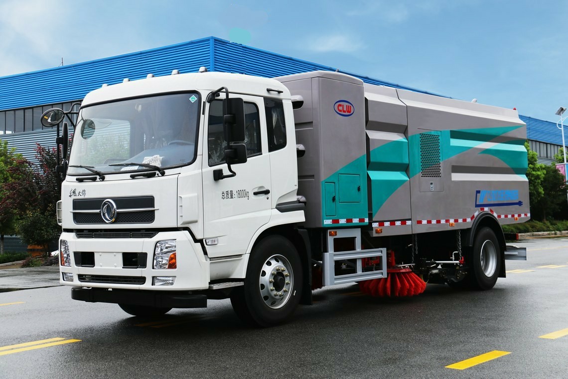 Veículo de varrição e limpeza elétrica Dongfeng Tianjin
