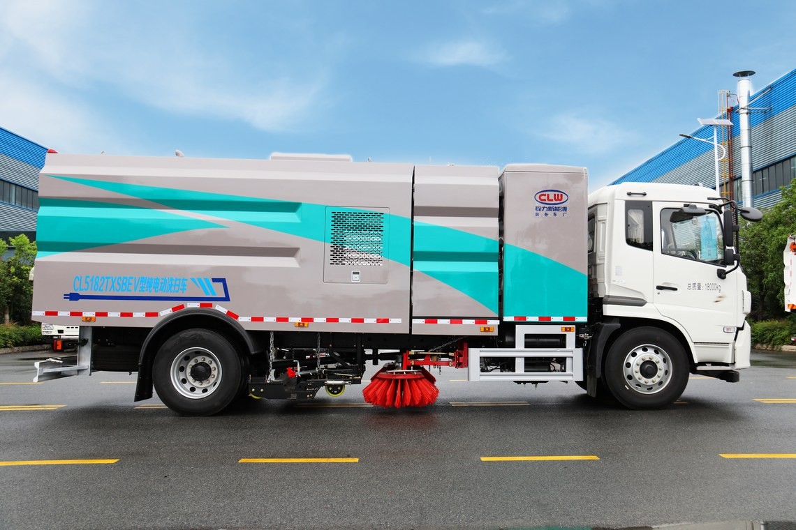 Veículo de varrição e limpeza elétrica Dongfeng Tianjin