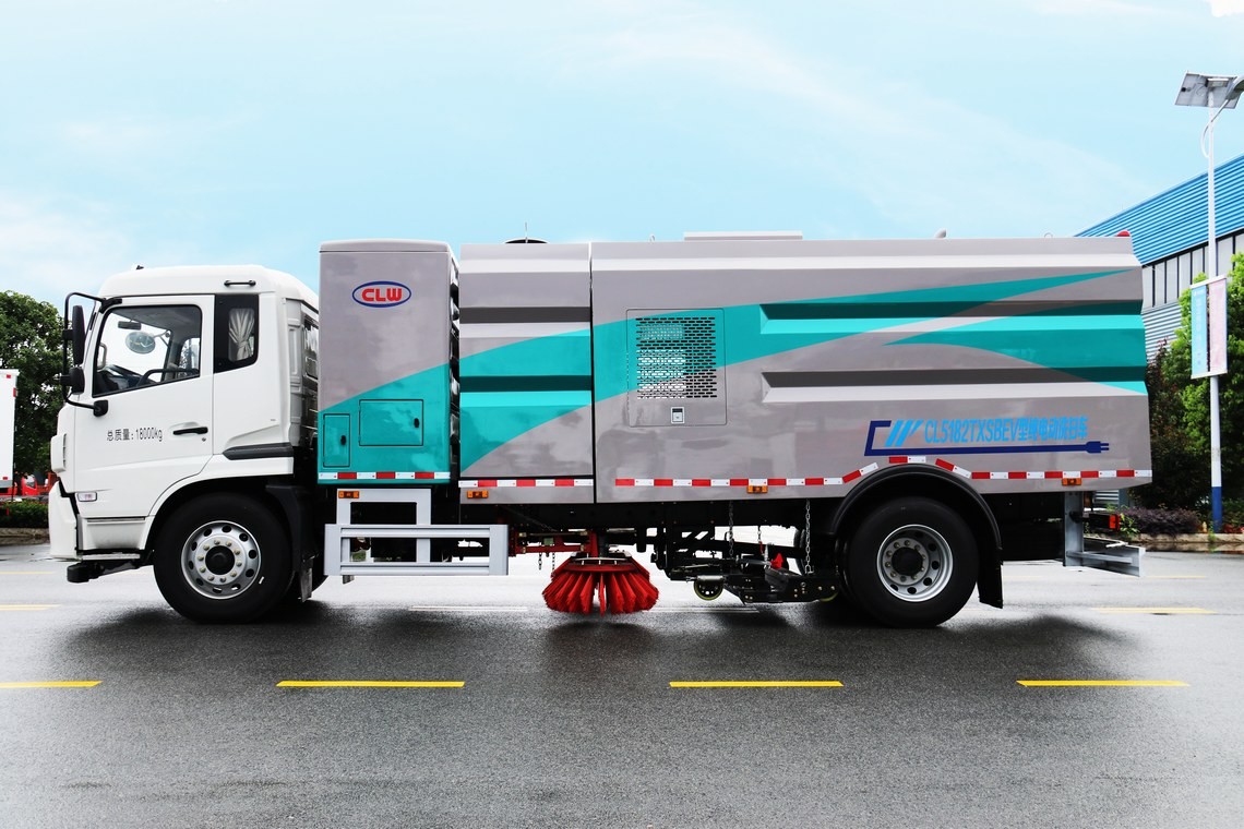 Veículo de varrição e limpeza elétrica Dongfeng Tianjin