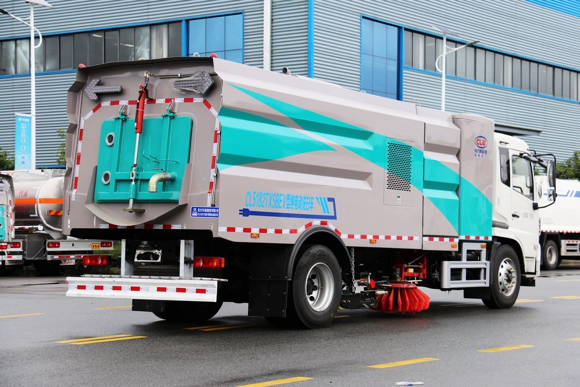 Veículo de varrição e limpeza elétrica Dongfeng Tianjin