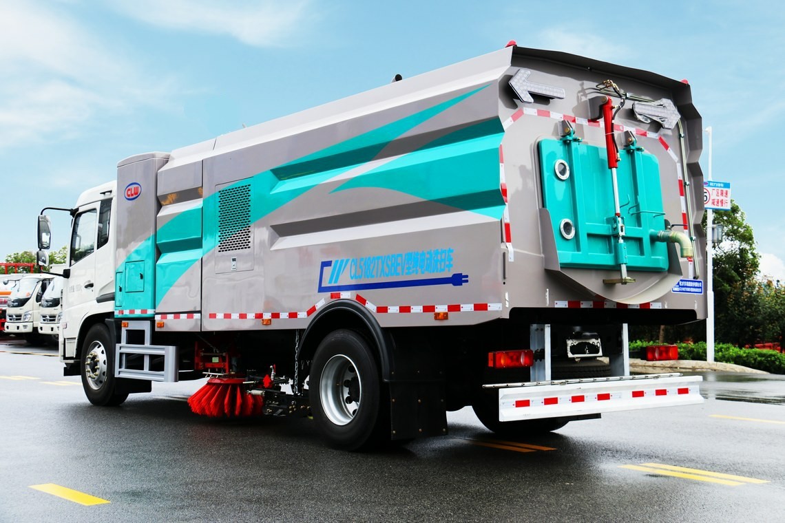 Veículo de varrição e limpeza elétrica Dongfeng Tianjin