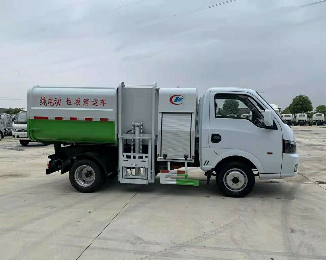 Dongfeng 4-ton caminhão de lixo elétrico tipo balde inteiro