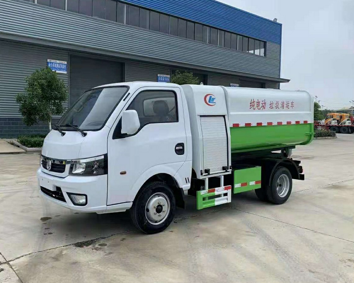 Dongfeng 4-ton caminhão de lixo elétrico tipo balde inteiro