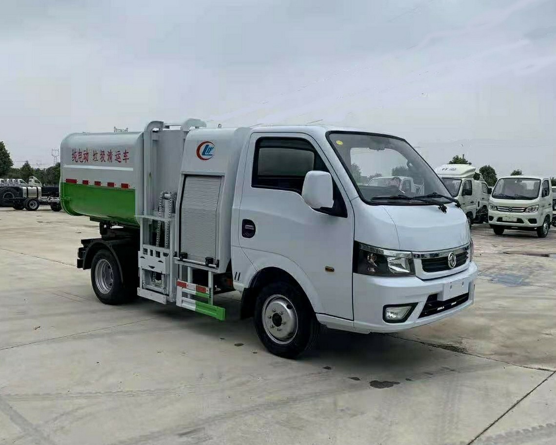 Dongfeng 4-ton caminhão de lixo elétrico tipo balde inteiro