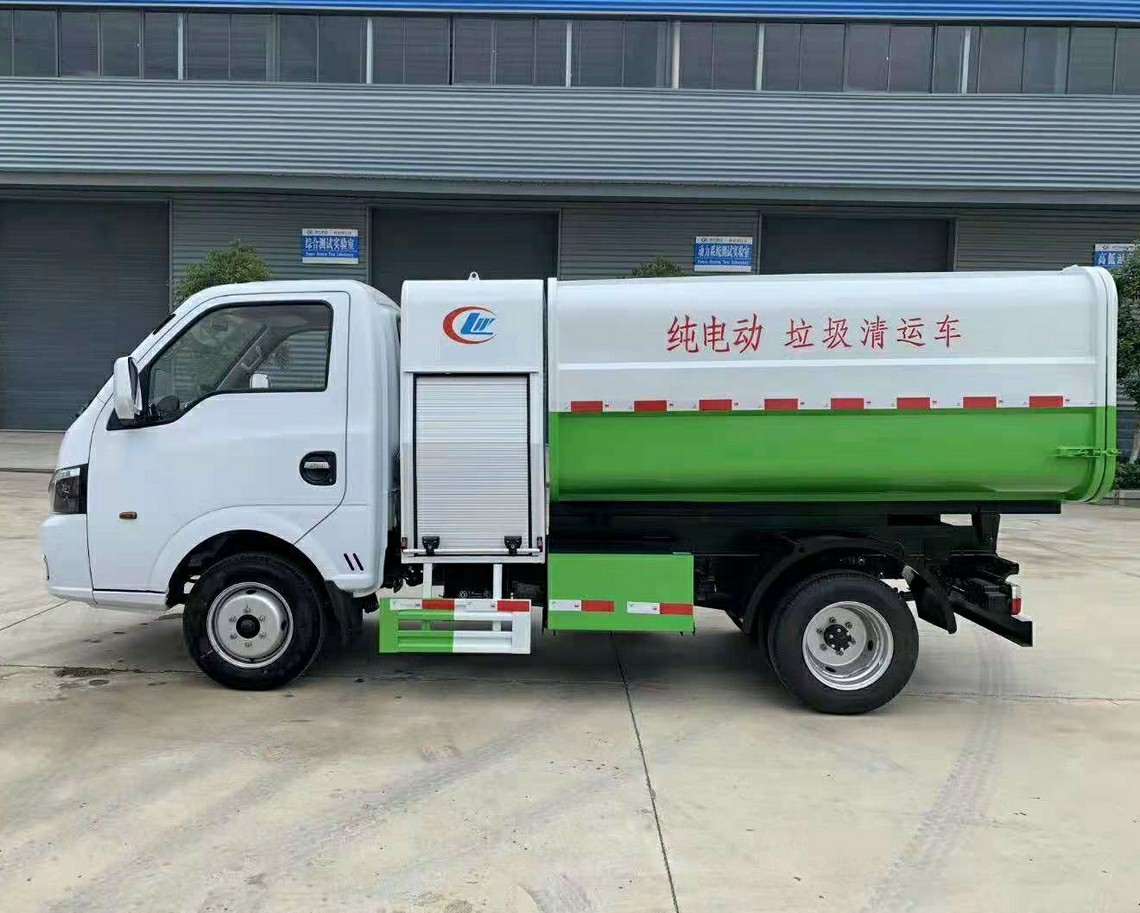 Dongfeng 4-ton caminhão de lixo elétrico tipo balde inteiro