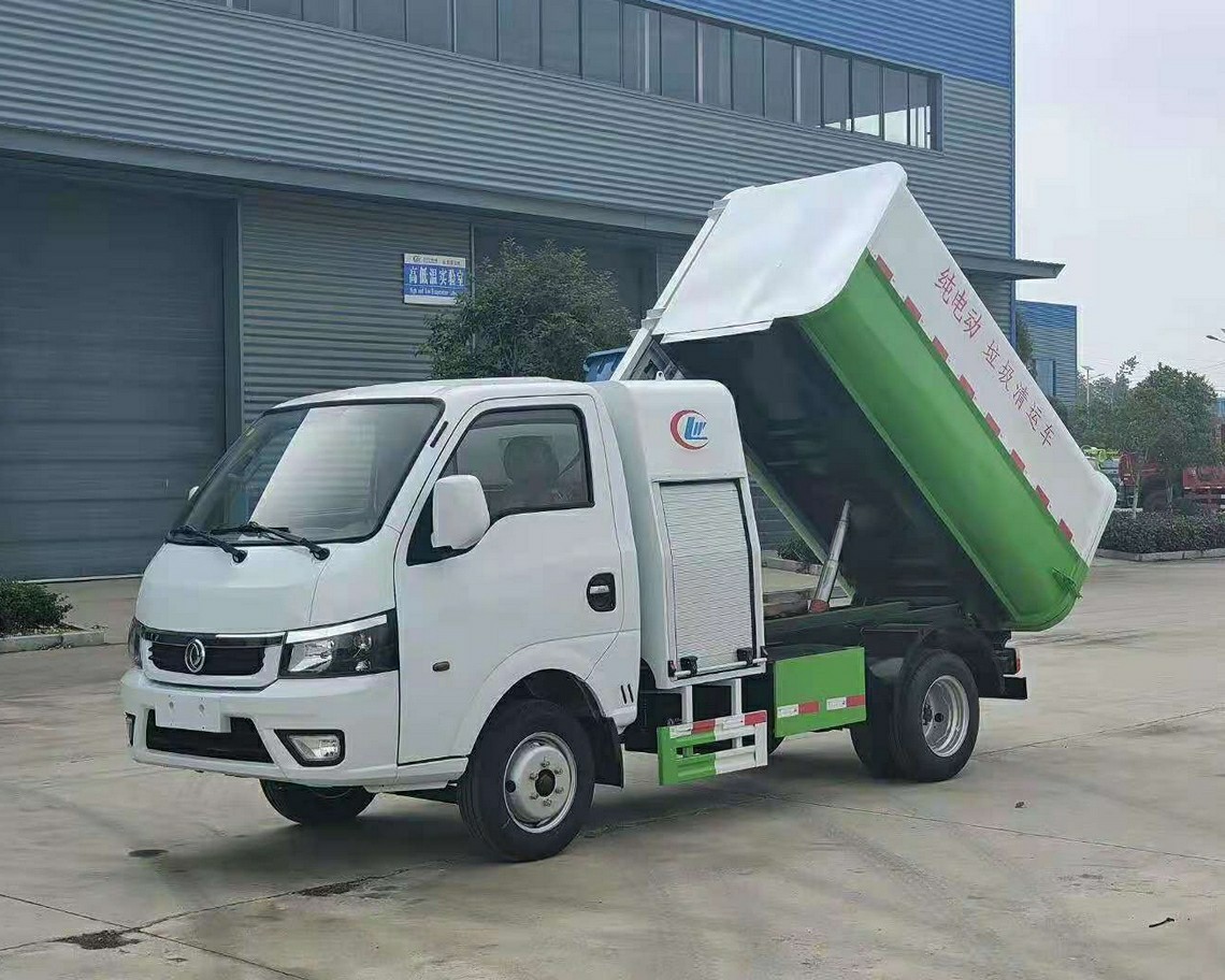 Dongfeng 4-ton caminhão de lixo elétrico tipo balde inteiro