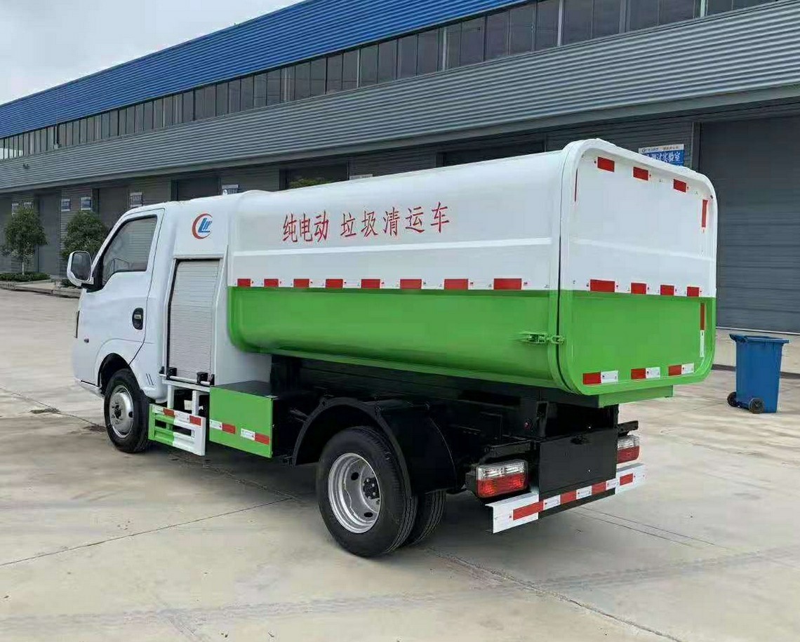 Dongfeng 4-ton caminhão de lixo elétrico tipo balde inteiro