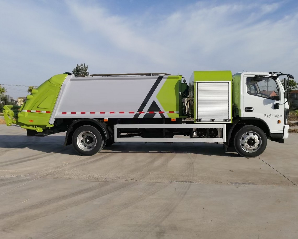 Carro de lixo de 8 toneladas Dongfeng Kapte elétrico compactado