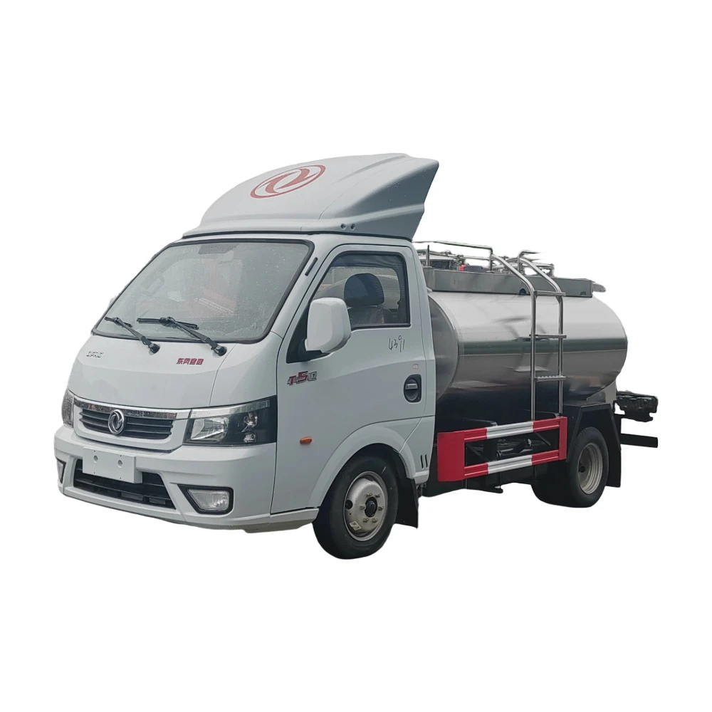 Dongfeng 4x2 Pequeno 3000 Litros Caminhão de Leite de Aço Inox Transmissão Manual Transporte de Leite Fresco Caminhão de Transporte de Leite