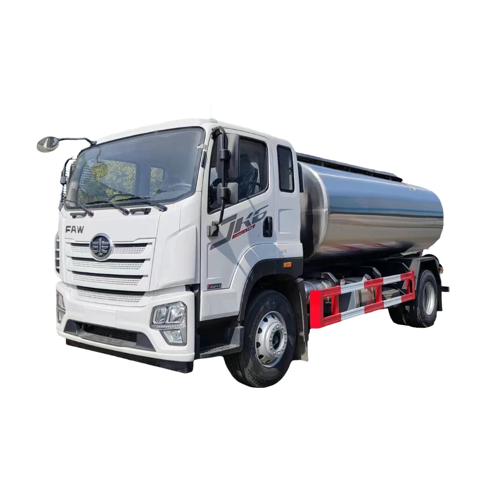 Veículo de entrega de caminhão de leite a diesel manual de transmissão manual de aço inoxidável personalizado da FAW, condições novas, baixa emissão