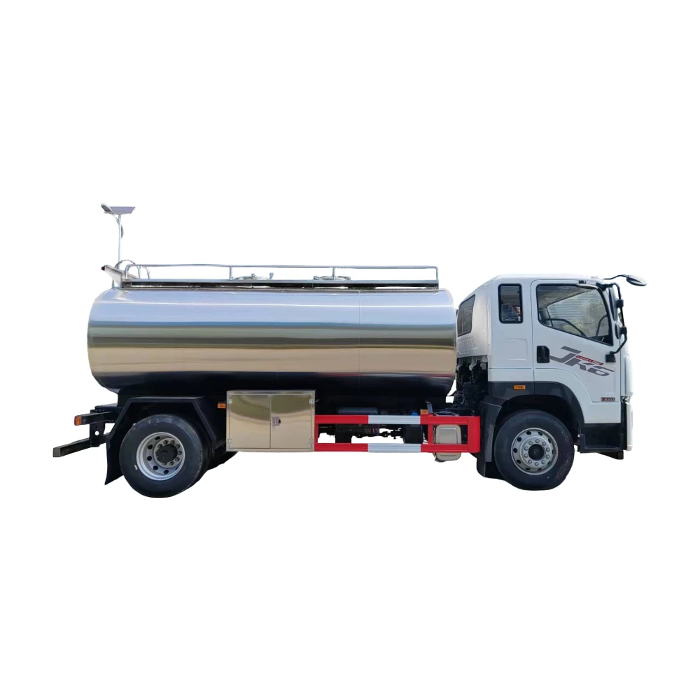 Veículo de entrega de caminhão de leite a diesel manual de transmissão manual de aço inoxidável personalizado da FAW, condições novas, baixa emissão