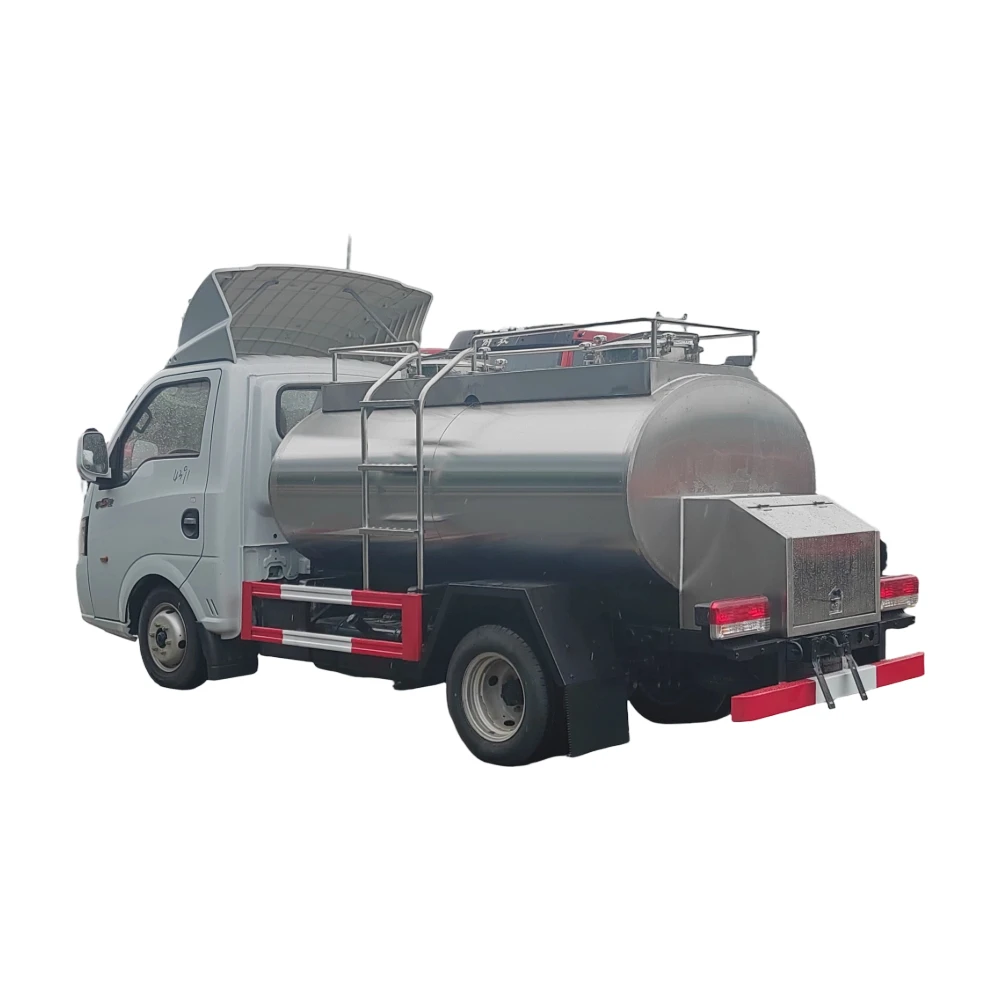 Dongfeng 4x2 Pequeno 3000 Litros Caminhão de Leite de Aço Inox Transmissão Manual Transporte de Leite Fresco Caminhão de Transporte de Leite