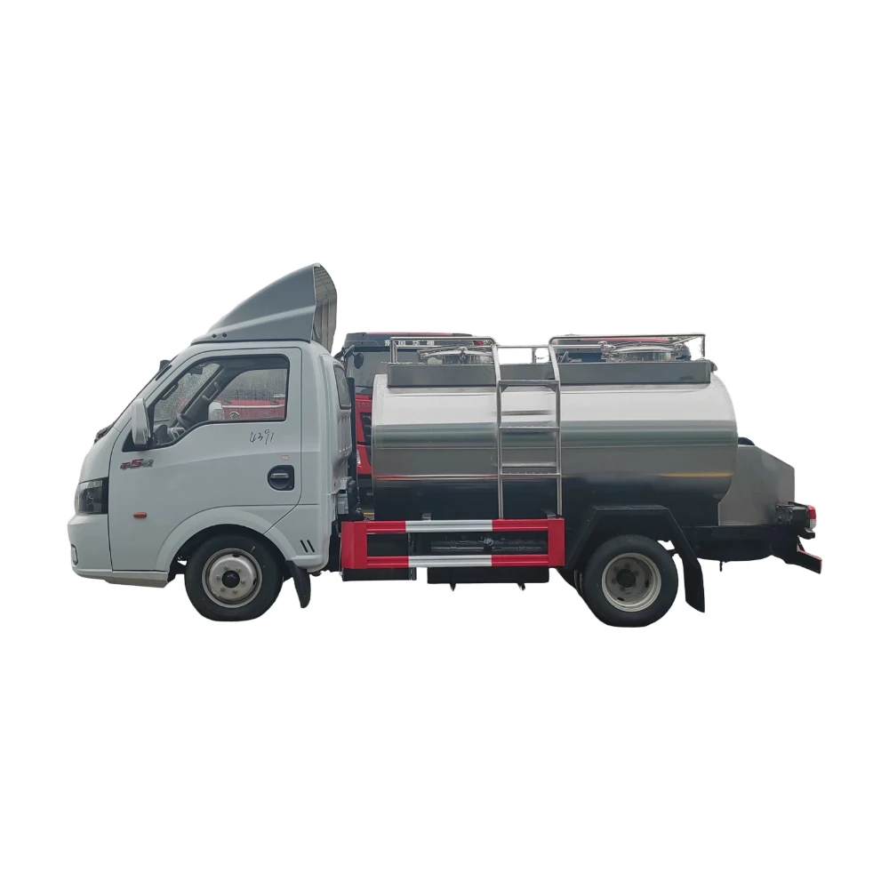Dongfeng 4x2 Pequeno 3000 Litros Caminhão de Leite de Aço Inox Transmissão Manual Transporte de Leite Fresco Caminhão de Transporte de Leite