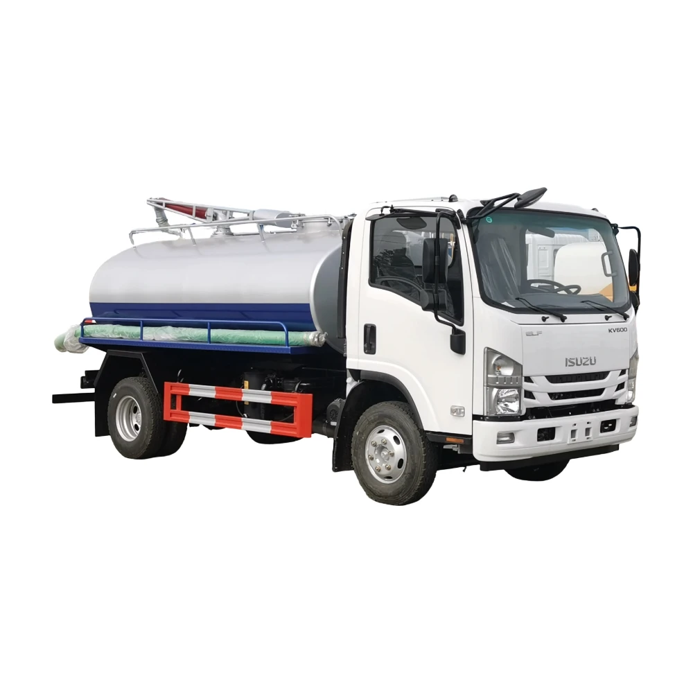 Isuzu ELF 700P 4x2 RHD 10000L Tanque de esgoto fecal Suction Truck com bomba de vácuo manual a diesel JUROP Italiana Chassis de exportação