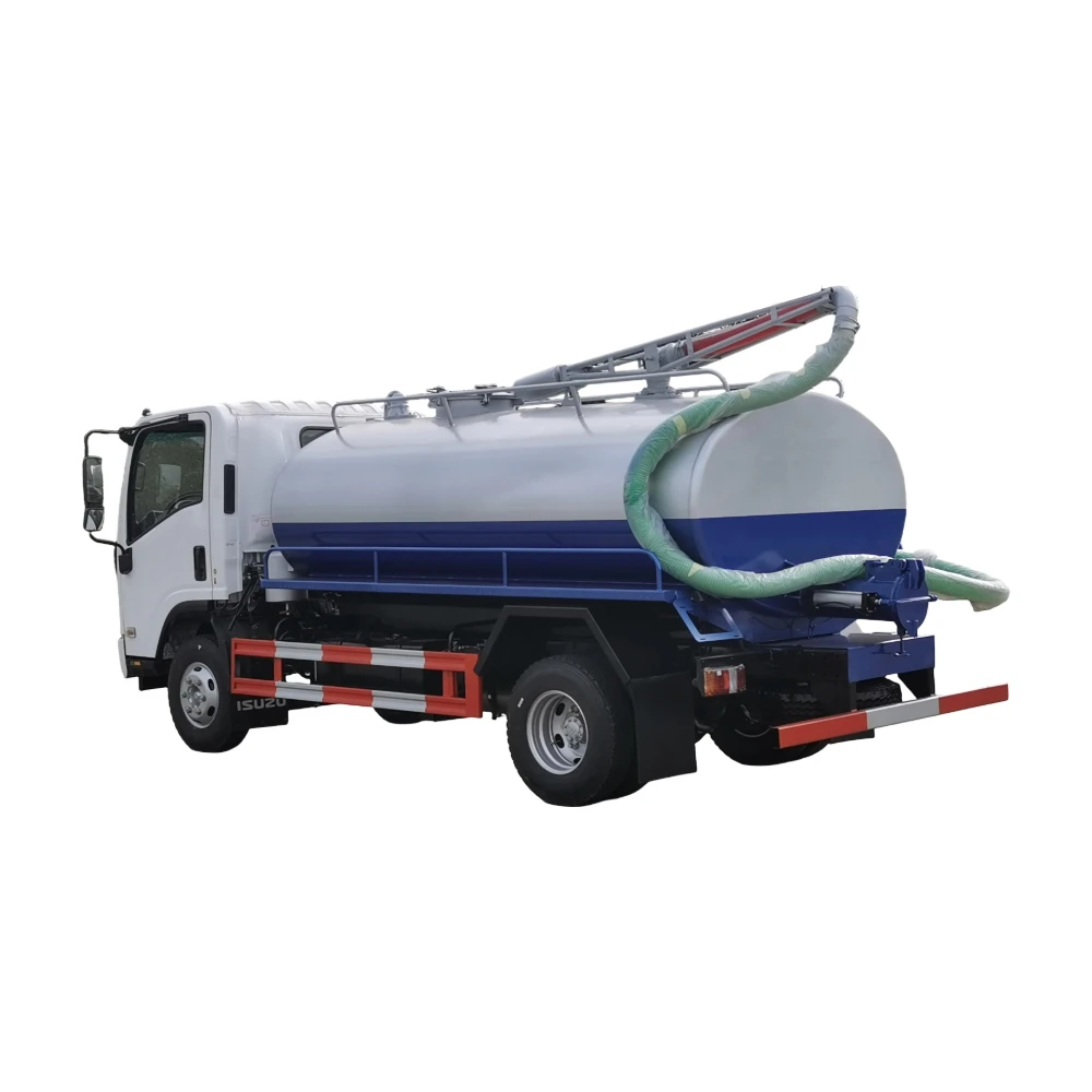 Isuzu ELF 700P 4x2 RHD 10000L Tanque de esgoto fecal Suction Truck com bomba de vácuo manual a diesel JUROP Italiana Chassis de exportação