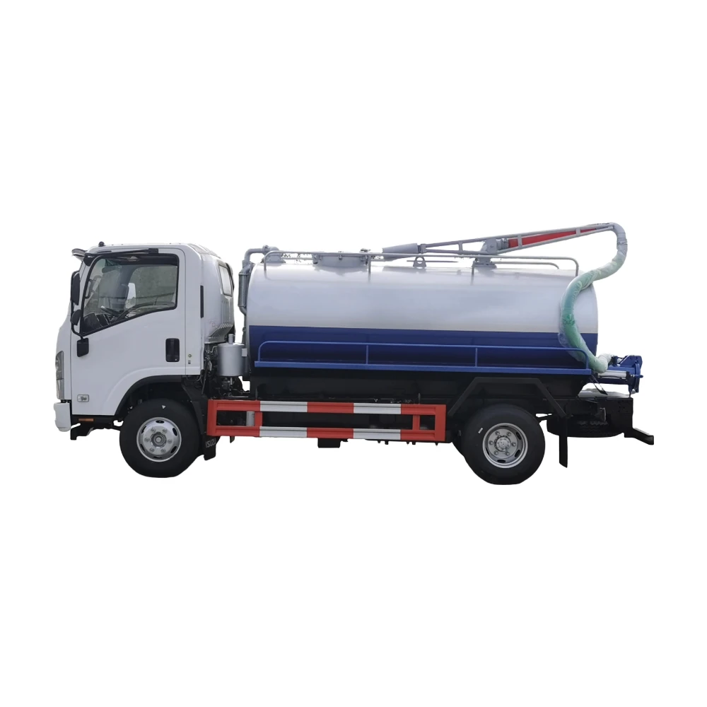 Isuzu ELF 700P 4x2 RHD 10000L Tanque de esgoto fecal Suction Truck com bomba de vácuo manual a diesel JUROP Italiana Chassis de exportação