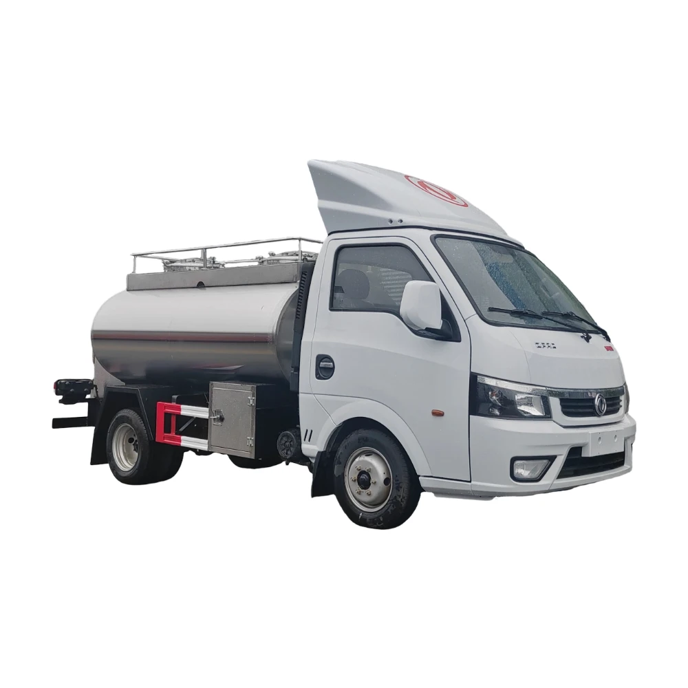 Dongfeng 4x2 Pequeno 3000 Litros Caminhão de Leite de Aço Inox Transmissão Manual Transporte de Leite Fresco Caminhão de Transporte de Leite