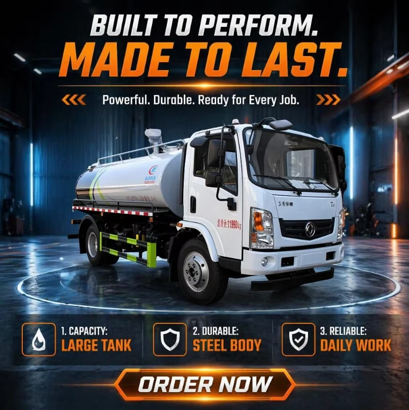 Venda Direta de Caminhão de Sucção de Esgoto Dongfeng Huashen 8 toneladas. Sucção e Descarga de Esgoto por Tubulação Subterrânea.