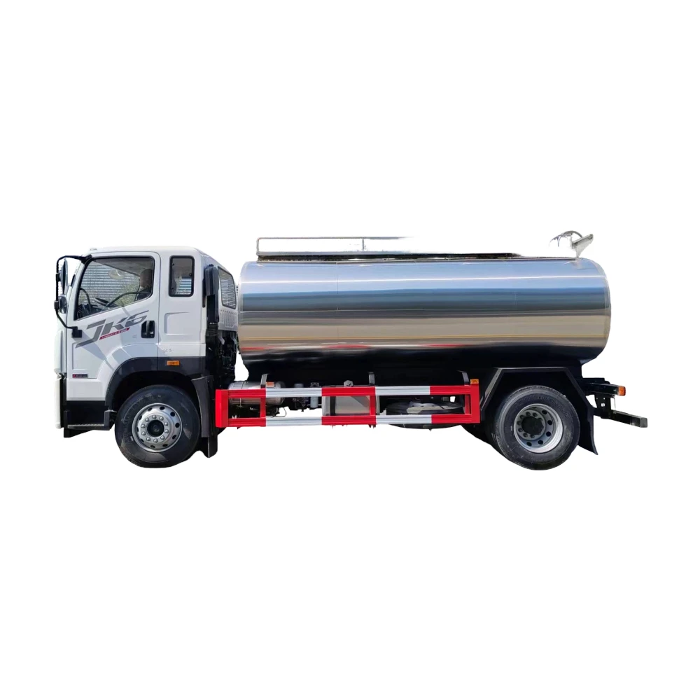 Veículo de entrega de caminhão de leite a diesel manual de transmissão manual de aço inoxidável personalizado da FAW, condições novas, baixa emissão
