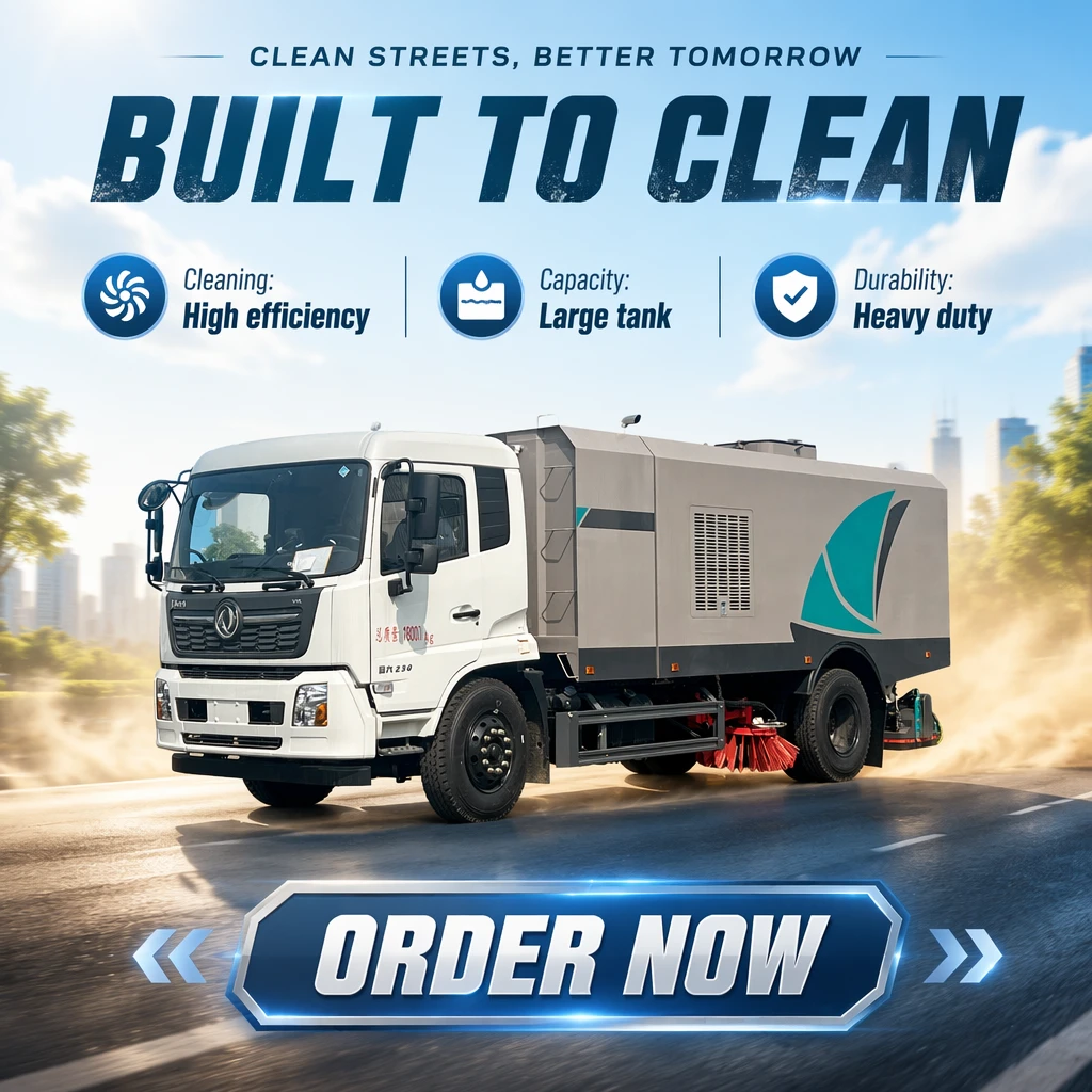 Limpeza de Chão de Vassoura Traseira Dupla Finalidade Dongfeng Tianjin CL5180TXC6GX-A Adecuada para Limpeza Seca e Molhada 18000kg Garantia de 1 Ano