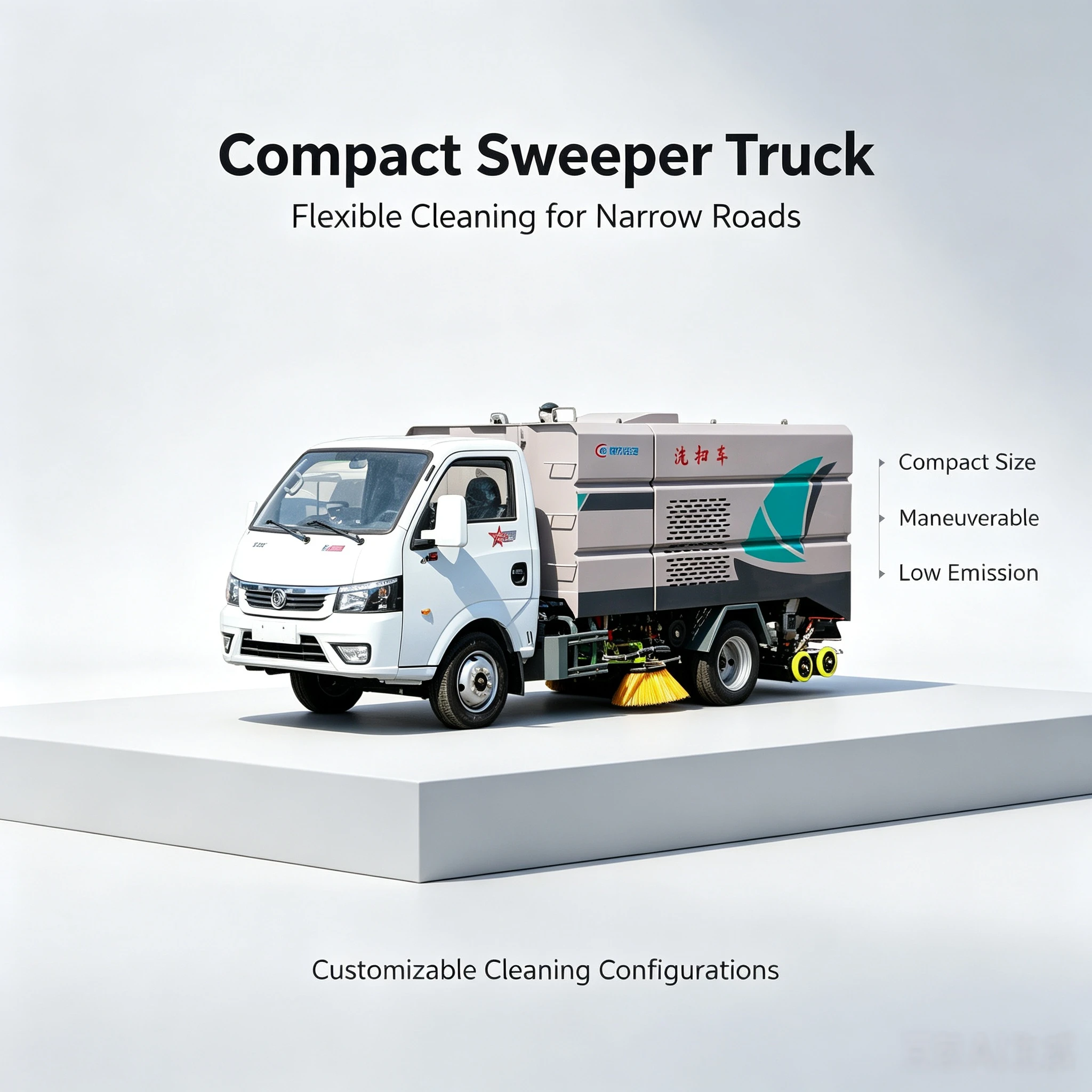 CLW5040TXSBSL Dongfeng Tuyi Série Veículo de Lavagem e Limpeza com Placa de Licença Azul Motorizada Sistema de Bomba e Engrenagem